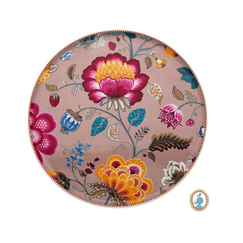 Prato para Bolo Cáqui em Porcelana Floral Fantasy 32cm - Pip Studio