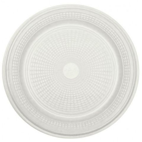 Prato Plástico Descartável Branco 22cm C/10 - Trik Trik