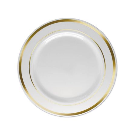 Prato Premium Branco C/Ouro 19cm