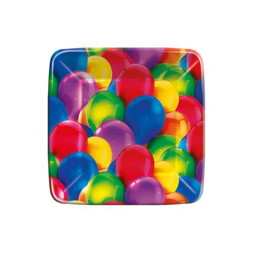 Prato Quadrado Balões 8 Unidades - Regina 1018623