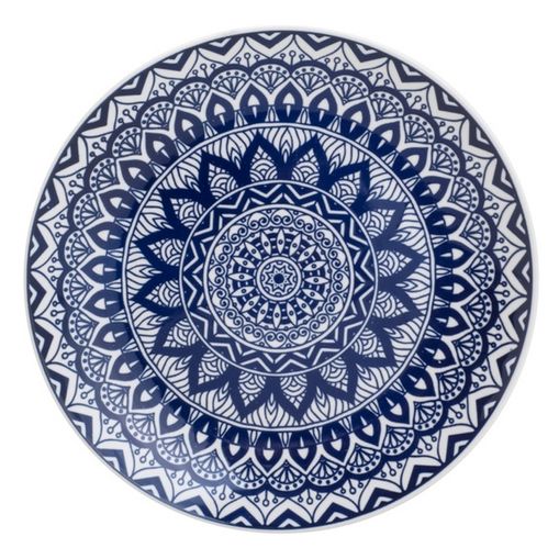 Prato Raso de Cerâmica Azul Mandala 8397 Lyor