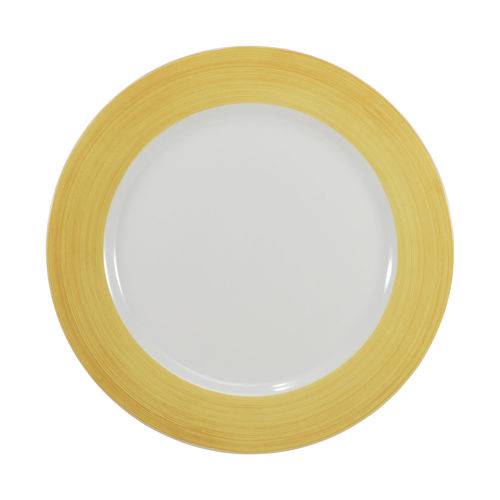 Prato Raso de Porcelana Schmidt Cilíndrica 26Cm Amarelo