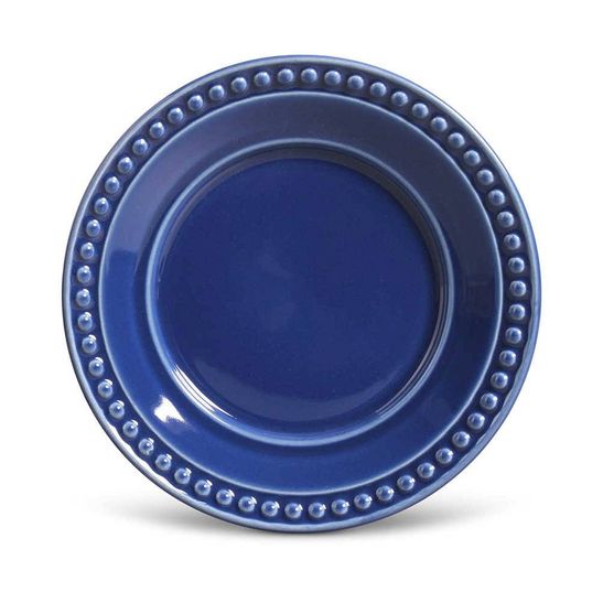 Prato Sobremesa Atenas Cerâmica 6 Peças Azul Navy Porto Brasil