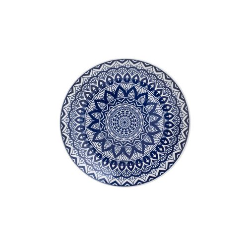 Prato Sobremesa em Cerâmica Lyor Mandala 19cm Azul
