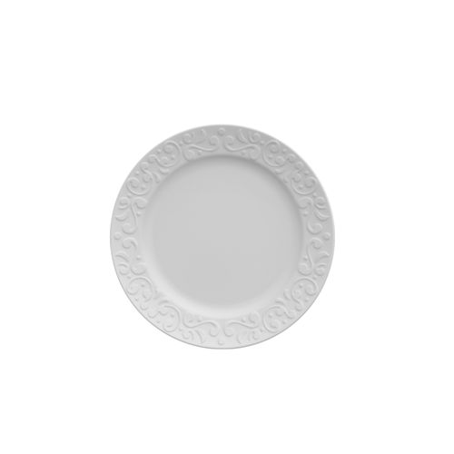 Prato Sobremesa em Porcelana Germer Tassel 20,5cm Branco