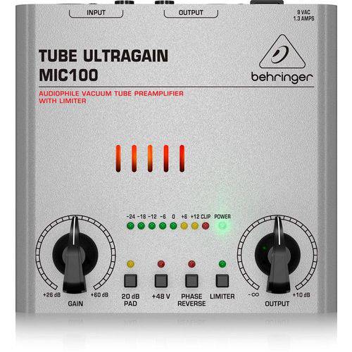 Pré Amplificador de Microfones Tube Ultra Gain Mic100 Behringer