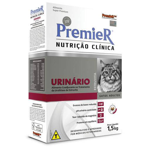 Premier NutriÃ§Ã£o Clinica Gatos Urinario Estrutiva 1,5kg