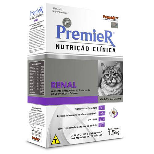 Premier Urinary Ração Nutrição Clínica para Gatos Adultos - 1,5kg