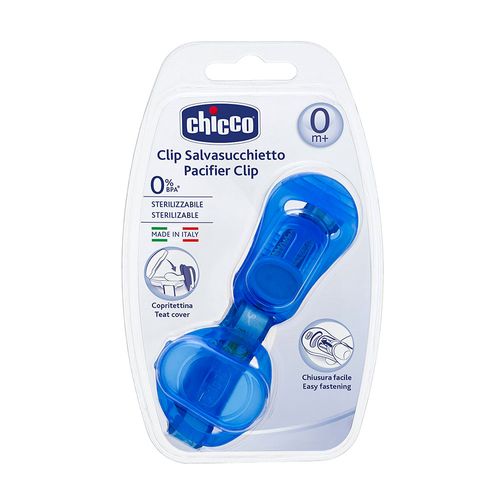 Prendedor com Clip Protetor para Chupeta Chicco Azul