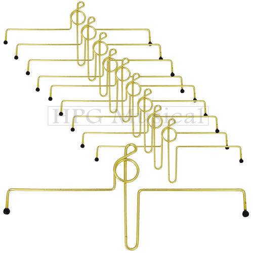 Prendedor de Partitura e Hinário Paganini Arame Clave de Sol Dourado (pacote com 10)