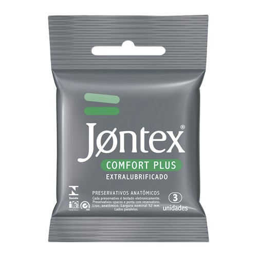 Preservativo Jontex Comfort Plus com 3 Unidades