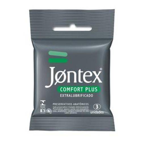 Preservativo Jontex Lubrificado Confort Plus 3 Unidades