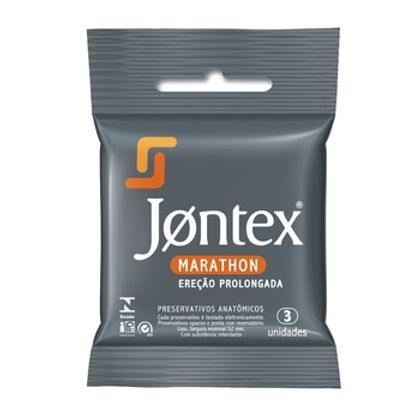Preservativo Jontex Lubrificado Marathon 3 Unidades