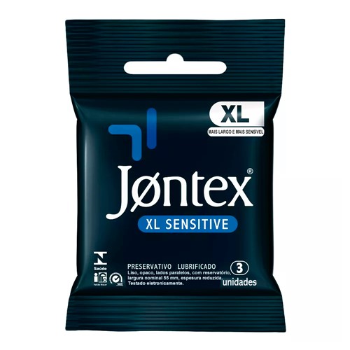 Preservativo Jontex XL Sensitive com 3 Unidades