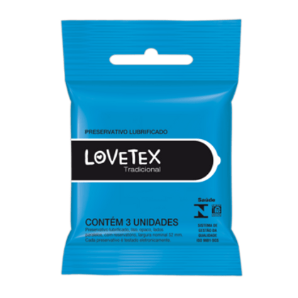 Preservativo Lovetex Lubrificado 3 Unidades