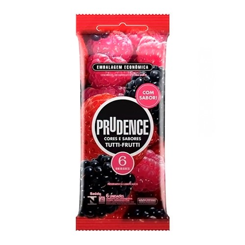 Preservativo Prudence Cores e Sabores Tutti-Frutti 6 Unidades