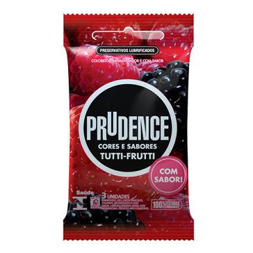 Preservativo Prudence Cores e Sabores Tutti-frutti C/3 Unidades
