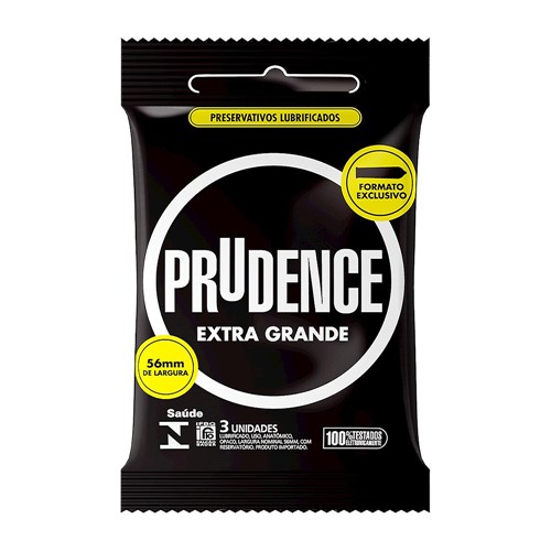 Preservativo Prudence Extra Grande Formato Exclusivo com 3 Unidades