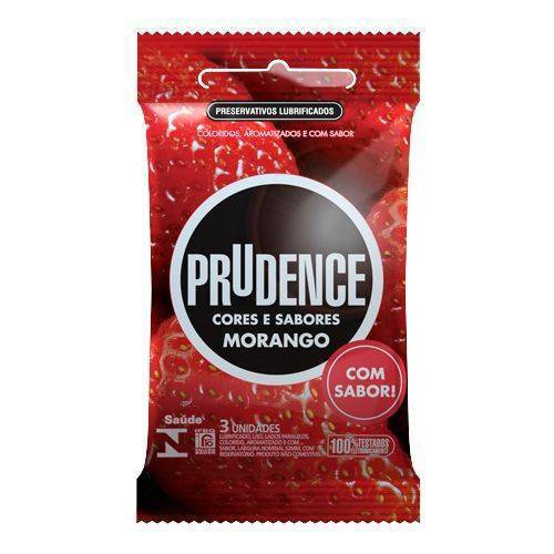 Preservativo Prudence Morangão Caixa (48 Sachês C/3 Unidades)