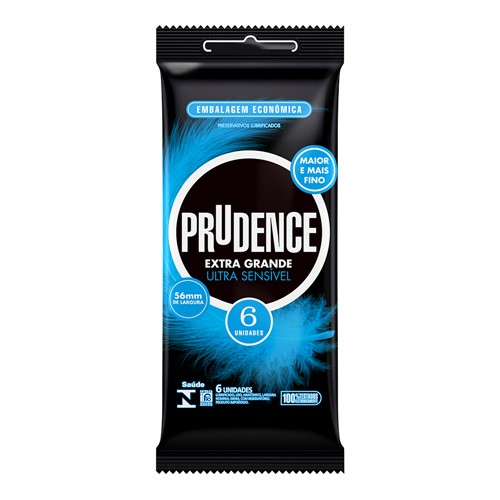 Preservativo Prudence Ultra Sensível Extra Grande com 6 Unidades