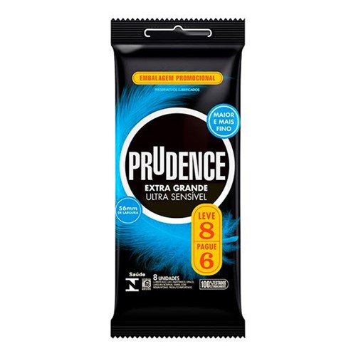 Preservativo Prudence Ultra Sensível Extra Grande Leve 8 Pague 6