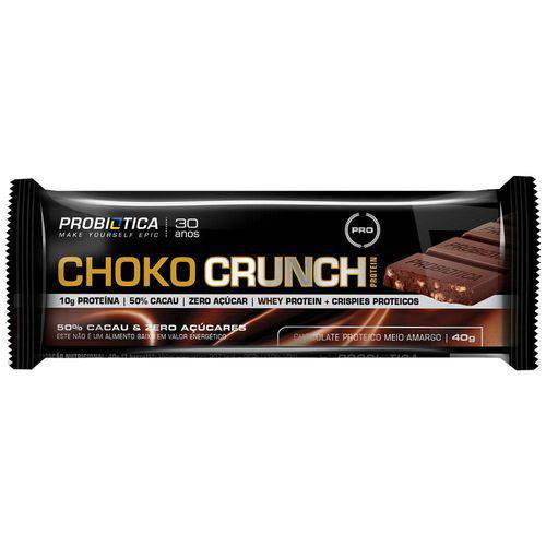 Pro Choko Crunch Protein - Meio Amargo - 1 Unidade - 40g - Probiótica