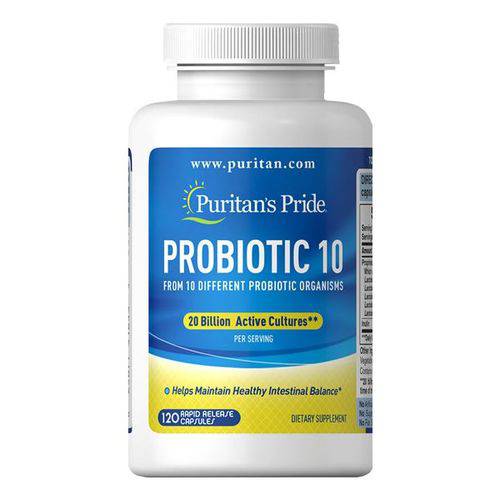 Probiotico 10 Puritans Pride 20 Bilhões 120 Caps - Importado