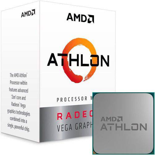 Processador AMD Athlon 200GE, Dual Core, Cache 5MB, 3.2GHz, AM4 - YD200GC6FBBOX