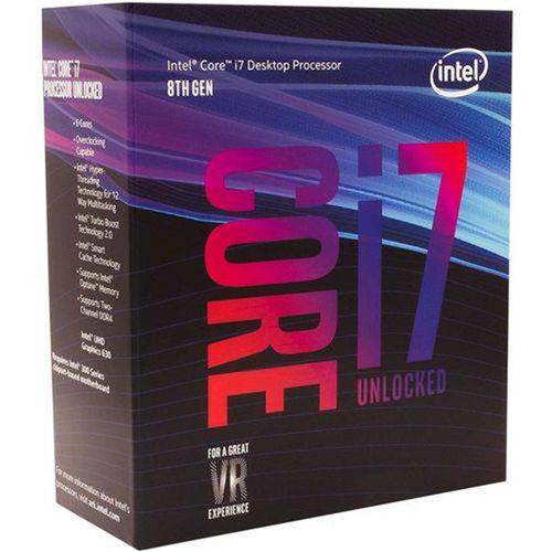 Processador Intel Core I7-8700k Cache 12MB, 3.7GHz (4.7GHz Max Turbo)
