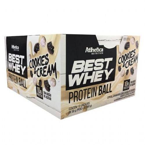 Protein Ball Best Whey - 12 Unidades Cookies&Cream - Atlhetica Nutrition