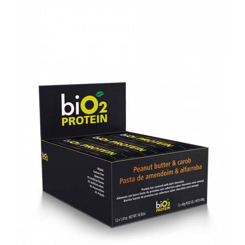 Protein Bar Bio2 com 12 Unid Alfarroba + Amendoim