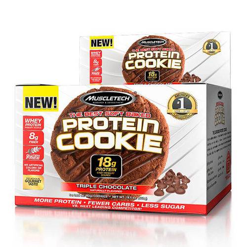 Protein Cookies (6x 92g) Muscletech - Sabor Triplo Chocolate