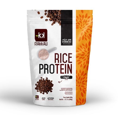 Proteína Concentrada de Arroz Rice Protein Café - Rakkau - 600g
