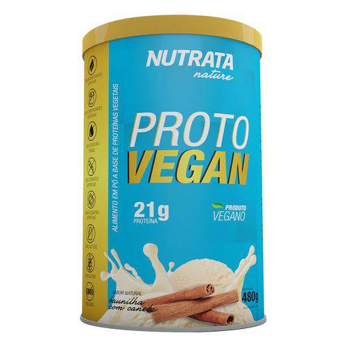 Proteína de Ervilha PROTO VEGAN - Nutrata Suplementos - 480g - Baunilha C/ Canela