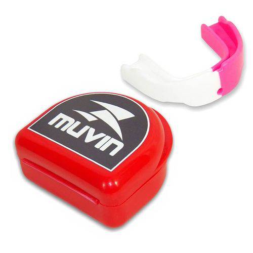 Protetor Bucal Dual Color - Branco/rosa - Muvin Ptb-200