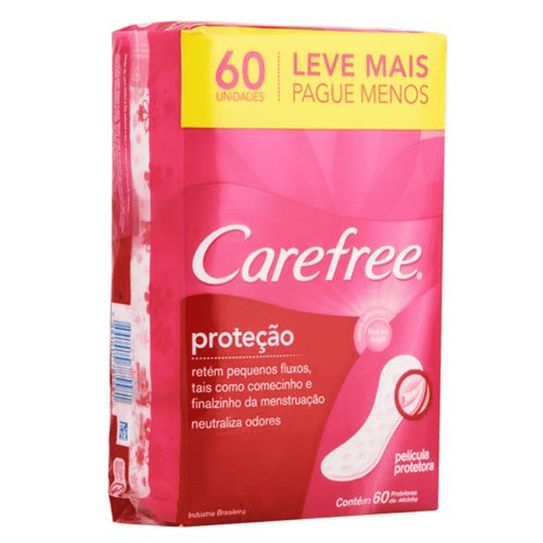 Protetor Diário Carefree Proteção com Perfume Leve 60 Unidades Pague 50 Unidades