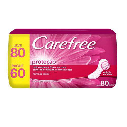 Protetor Diário Carefree Proteção com Perfume Leve 80 Pague 60 Unidades