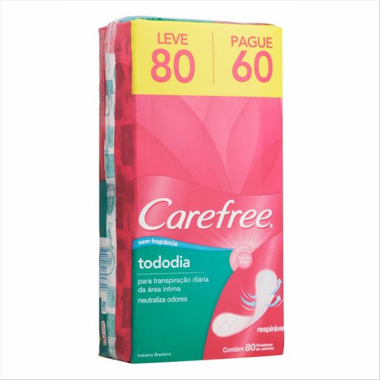 Protetor Diário Carefreee Todo Dia Sem Perfume Leve 80 Pague 60