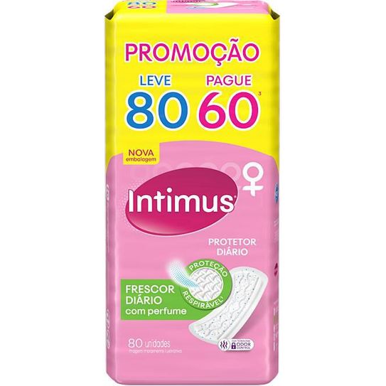 Protetor Diário Intimus Days com Perfume Leve 80 Pague 60 Unidades