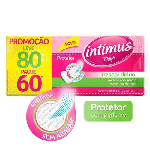 Protetor Diário Intimus Days com Perfume Sem Abas Leve 80 Pague 60