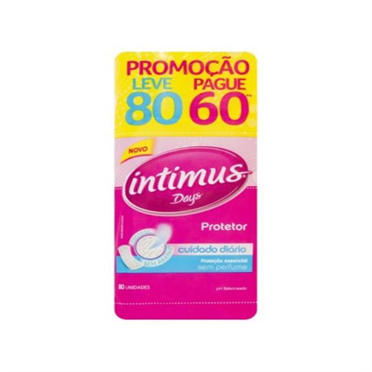 Protetor Diário Intimus Days Sem Perfume Leve 80 Pague 60 Unidades Novo