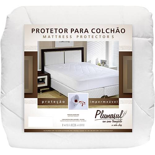 Protetor P/ Colchão Casal Metalasse Impermeável 138x188x40cm - Percal 233 Fios - Plumasul