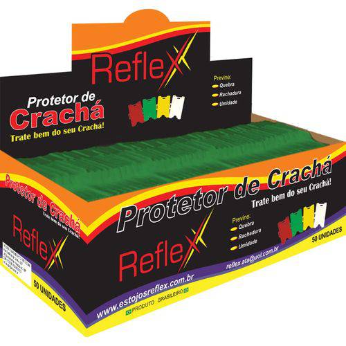 Protetor para Cracha Plastico Verde 54x86mm Reflex Cx.c/50
