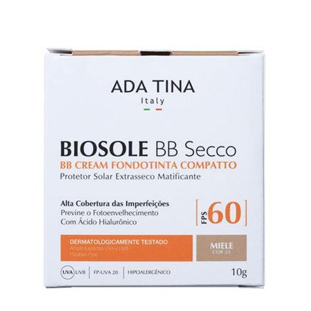 Protetor Solar Ada Tina Biosole BB Secco Miele FPS 60 - 10g