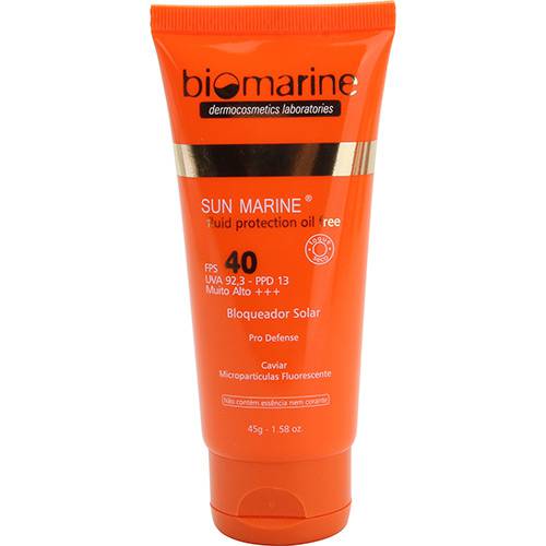 Protetor Solar Biomarine Sun Marine FPS 40 Oil Free 45g
