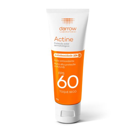Protetor Solar Facial Actine 10h Antioliosidade Fps60 Toque Seco 40g
