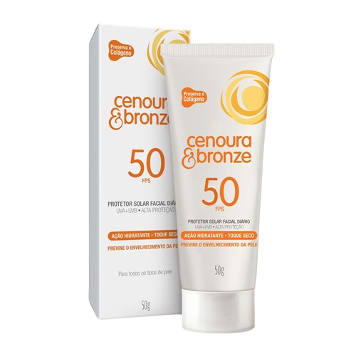 Protetor Solar Facial Cenoura & Bronze FPS 50 Loção com 50g