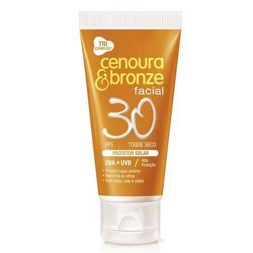 Protetor Solar Facial Cenoura e Bronze Fps30 Bisnaga 50g
