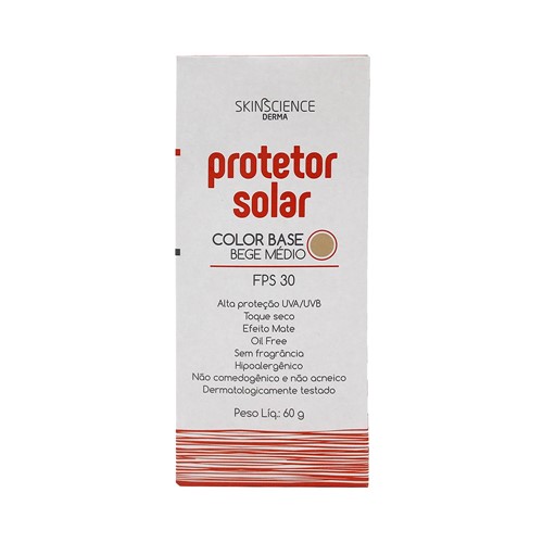 Protetor Solar Facial Skinscience FPS 30 Color Base Bege Médio 60g