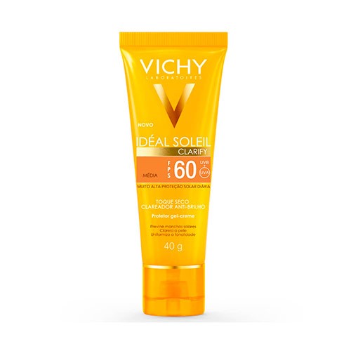 Protetor Solar Facial Vichy Ideal Soleil Clarify FPS 60 Cor Média 40g
